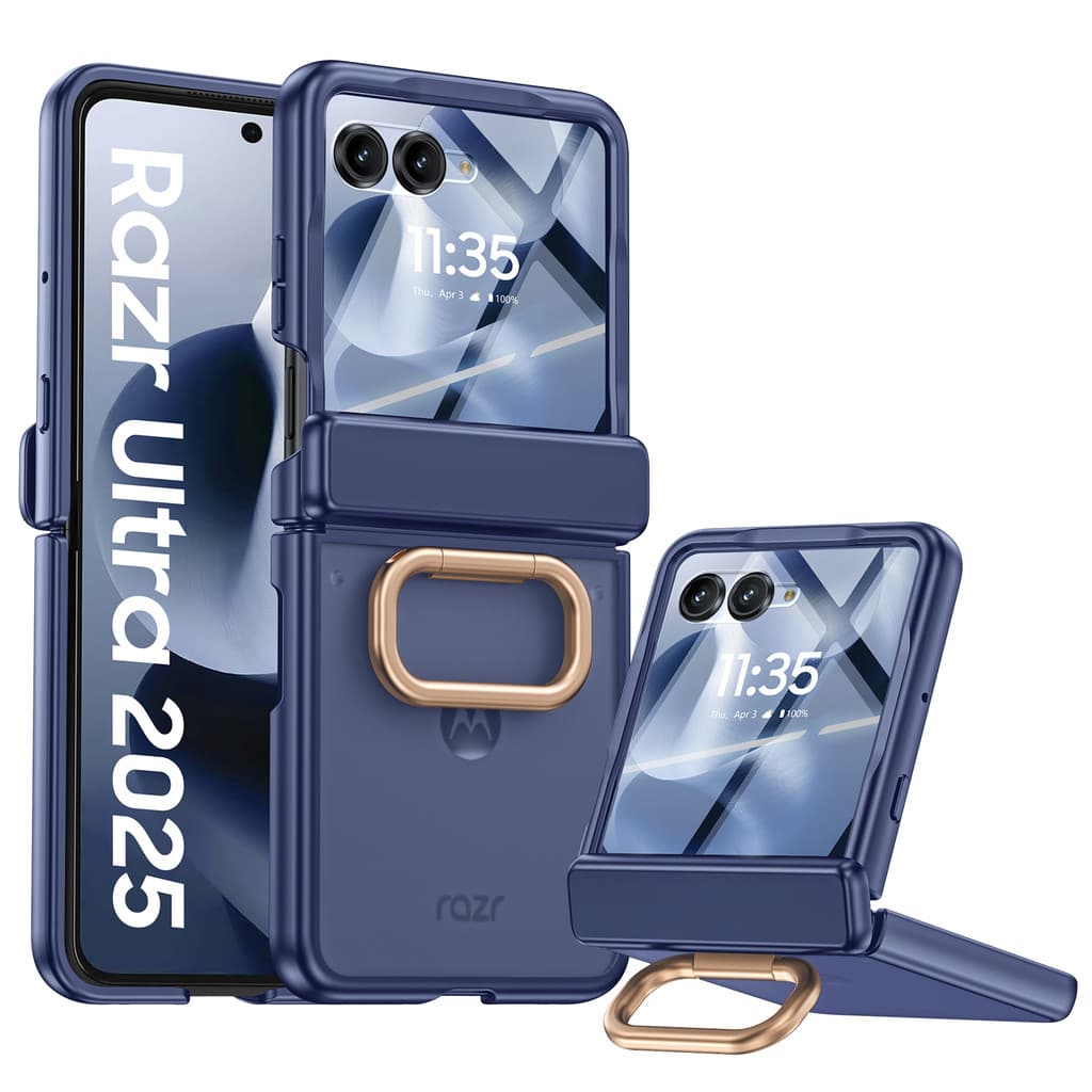 Capa De Telefone Para Motorola Razr 60 Ultra 60 50 5G Dobradiça Transparente Fosca Com Suporte De Anel De Filme Espelhad