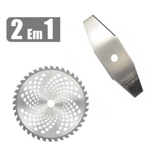 kit Lâminas Disco 80 Dentes De Serra + Lamina Facão 2 pontas Para Roçadeira Qualidade.