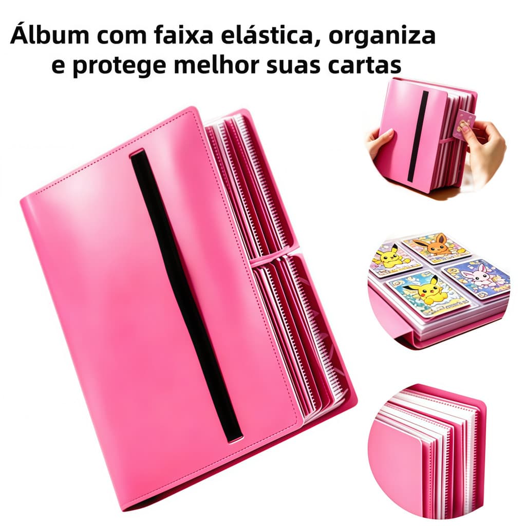 Álbum de cartas Pokémon, Magic, Yu-Gi-Oh! TCG – 240 Slots, Protege, Organiza, Coleção