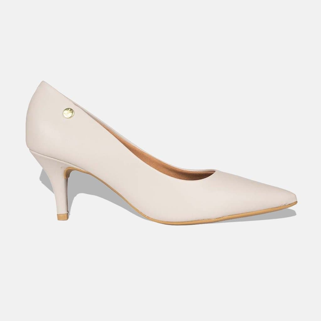 Sapato Scarpin Vizzano Bico Fino Salto Médio Pelica 1185.702.7286 Cinza - 35