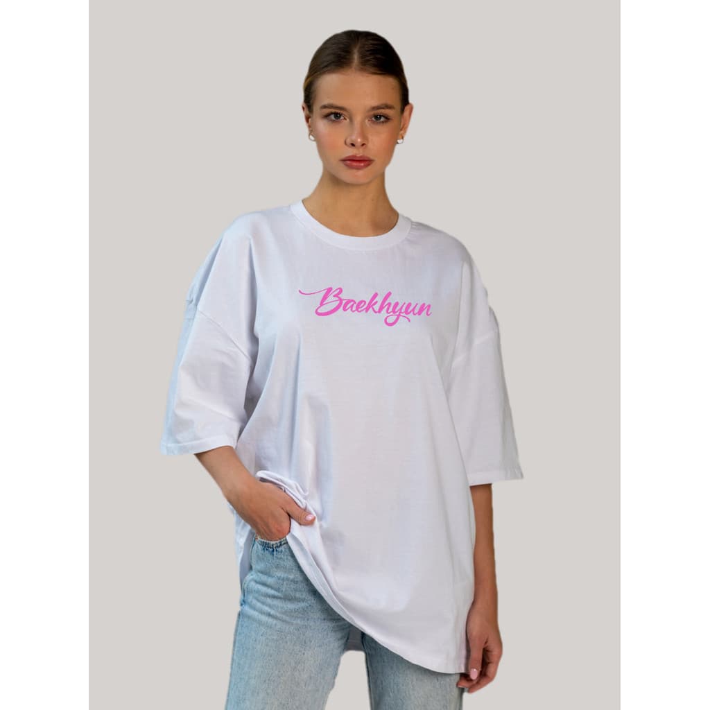 Camisa Camiseta T-shirt Oversized K-pop Baekhyun Fã EXO Coreano Feminina Masculina Dorama Streetwear Look Tumblr ARMYs