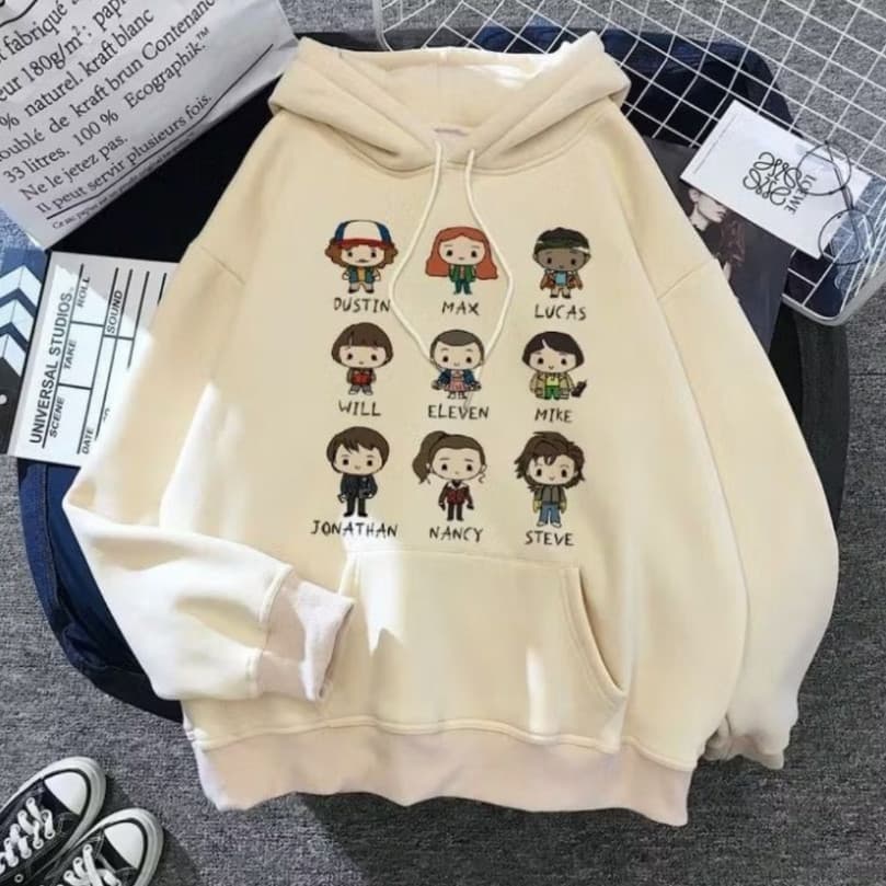 Moletom Canguru Com Capuz Estampado Stranger Todos Personagens Things Lançamento Qualidade Excelente