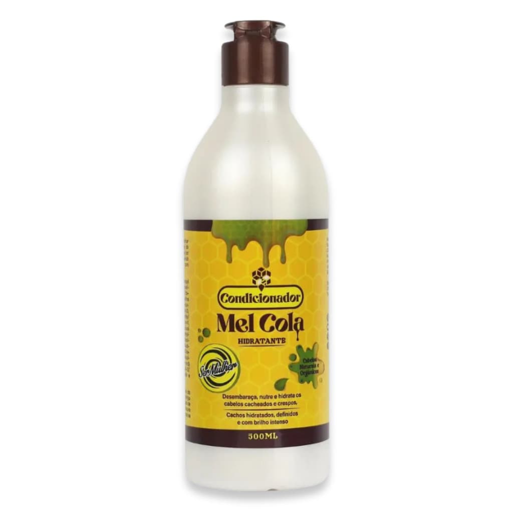 Condicionador Para Cachos e Crespos Mel Cola 500ml Hidratação Profunda e Toque Sedoso