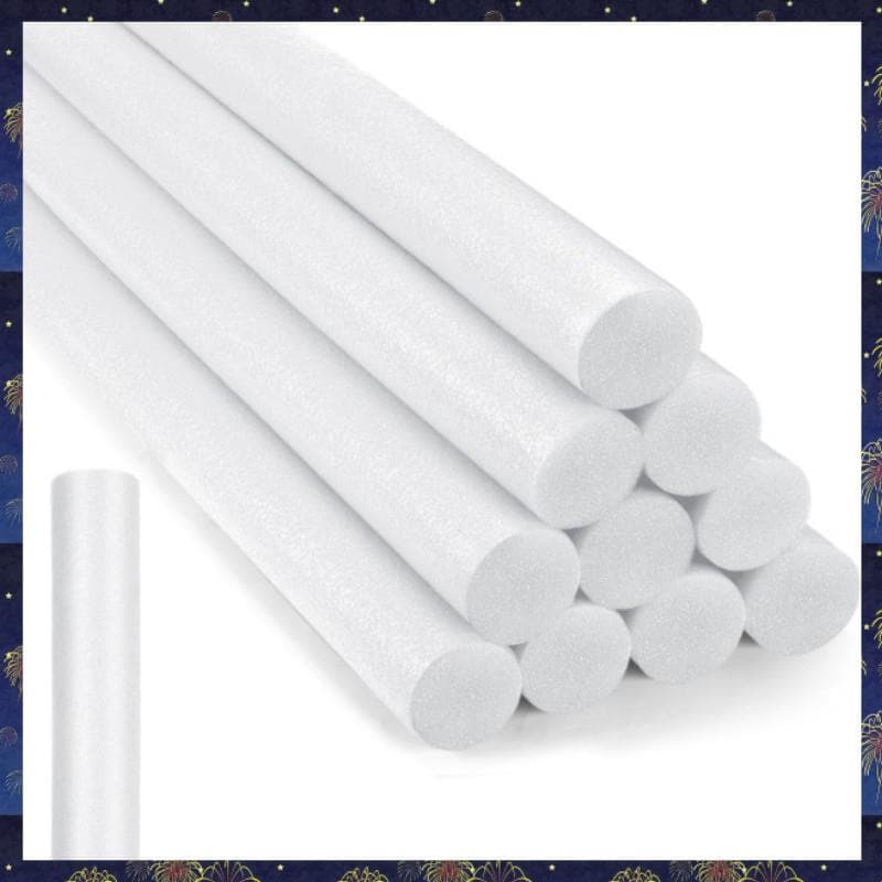 10 Pçs Flutuante Piscina Macarrão Tubo De Espuma 1.6x19.7 Polegada Redondo Sólido Para Adultos Natação Artesanato