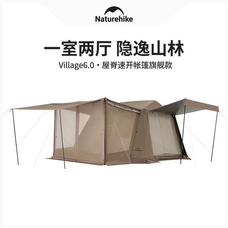 Naturehike Naturehike Roof 6.0 Flagship Acampamento ao ar livre Camping Tenda de abertura rápida Equipamento noturno à p