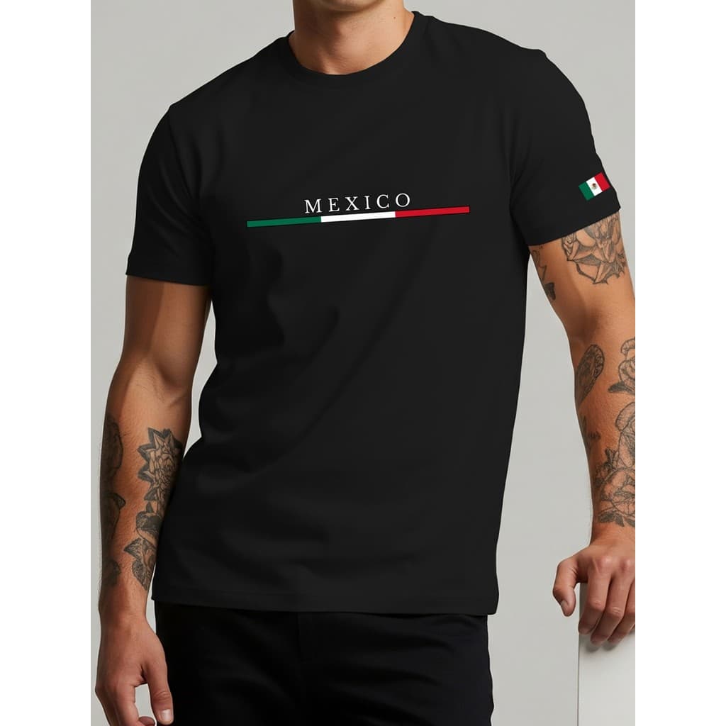 Camiseta Mexico Básica Algodão Blusa Casual Confortável