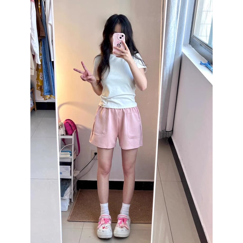 Pequenos Shorts esportivos femininos soltos verão Casual ao ar livre wear 2025 novo estilo casa calças de pijama de pern