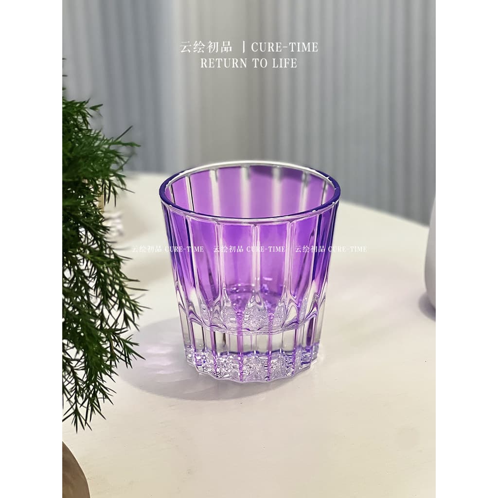 Estilo japonês Edo Kiriko roxo Starburst copo feito à mão presente de alta qualidade copo brilhante copo de uísque de cr