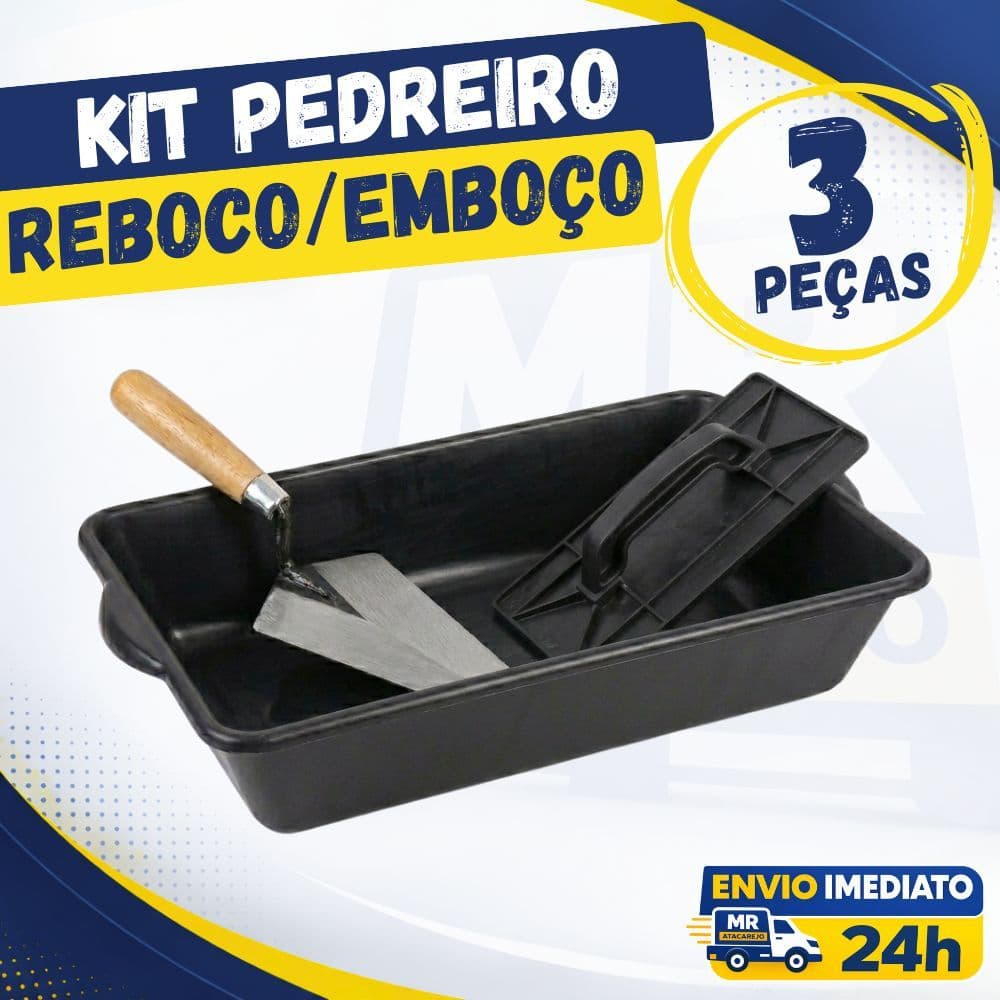 Kit Pedreiro Ferramentas de Pedreiro Ferramentas para Construção Civil Profissional 3 Peças