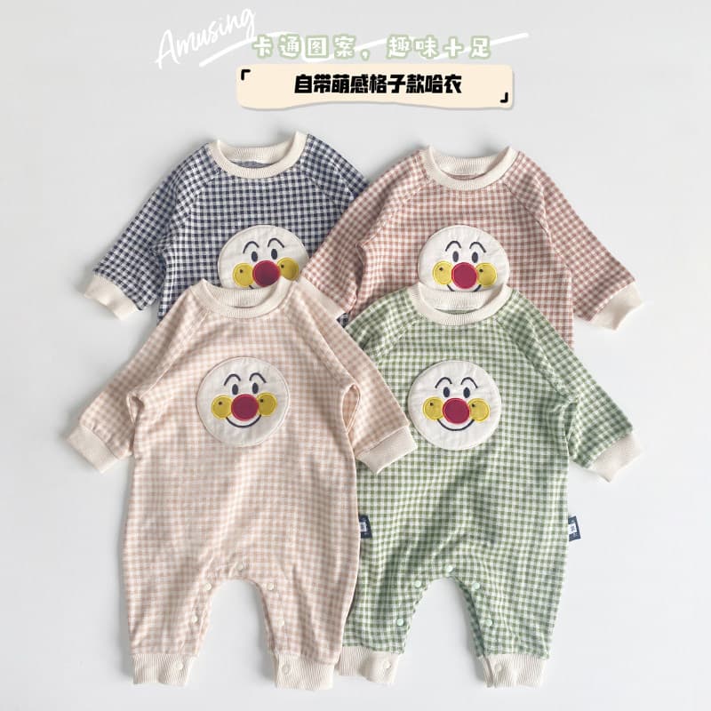 Macacão de bebê primavera outono estilo passeio roupas recém-nascidos primavera roupas dos desenhos animados xadrez bebê