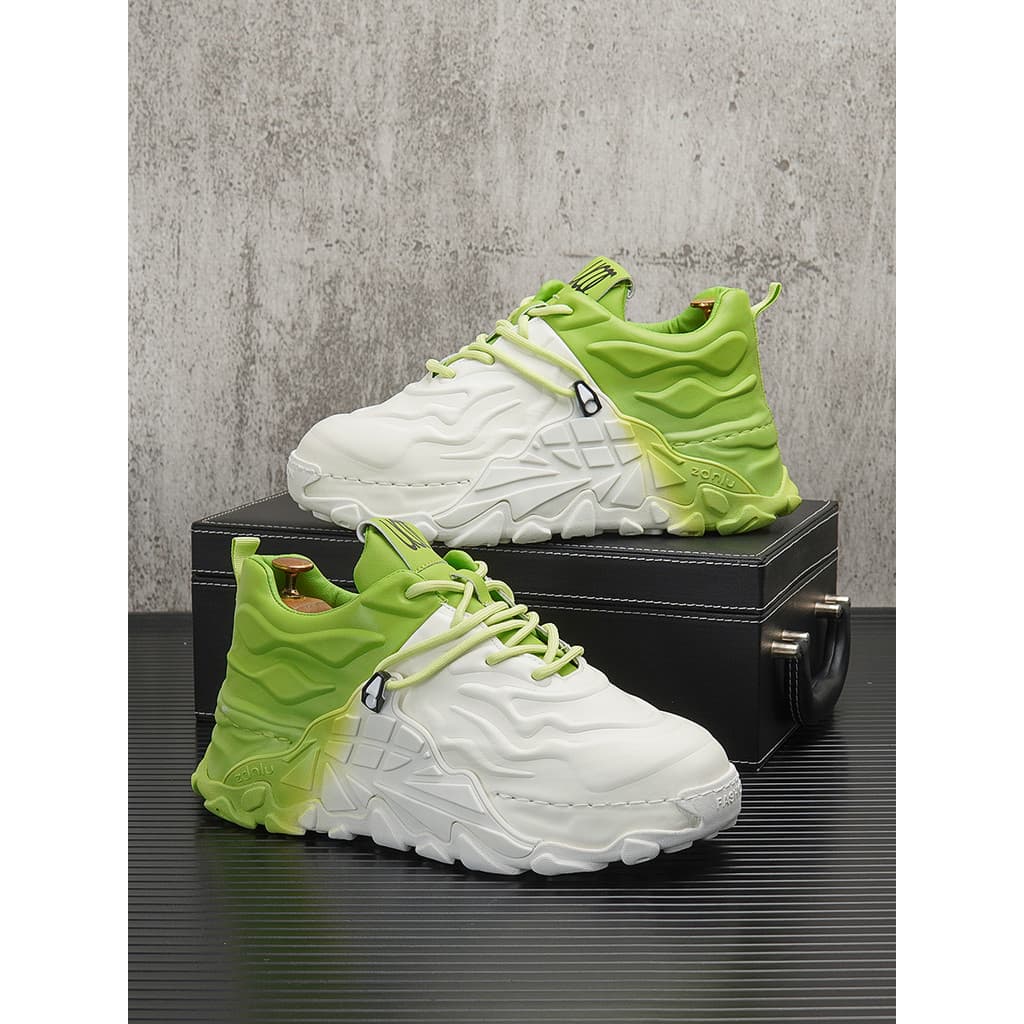 Estação europeia Street Wear sapatos masculinos 2026 primavera novo estilo gradiente papai sapatos masculinos de sola gr