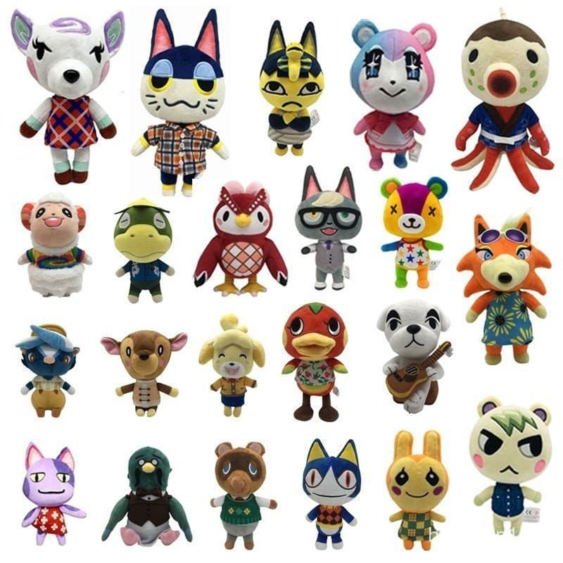 39 estilos Animal Crossing 20cm-30cm Pelúcia Stuffed Animal Figuras Horizons KK Tom Judy Isabelle Pelúcia Lobo bonito Pl