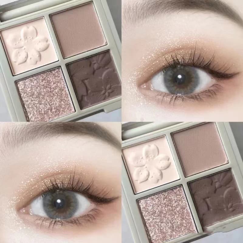Novo leite chá paleta de sombras de quatro cores Super quente perolado fosco estudante barato pequena paleta portátil te