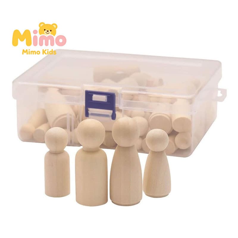 50 Pcs Figura De Madeira Pintada Bonecas PEG 50 Peças Decorativas