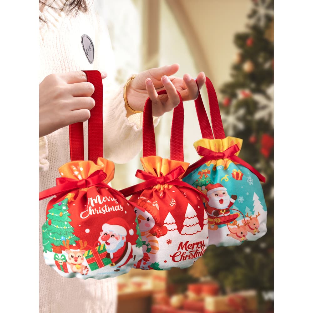 Saco de presente de natal véspera de natal caixa de presente de maçã caixa de embalagem de frutas de natal doces criança