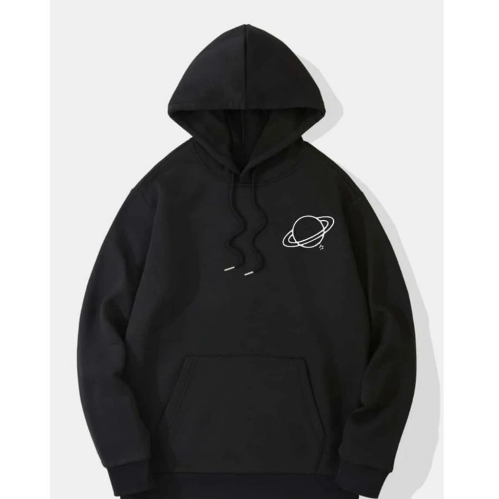 Moletom Canguru Masculino Planeta Saturno Escudo Blusa de Frio Premium Inverno Estiloso