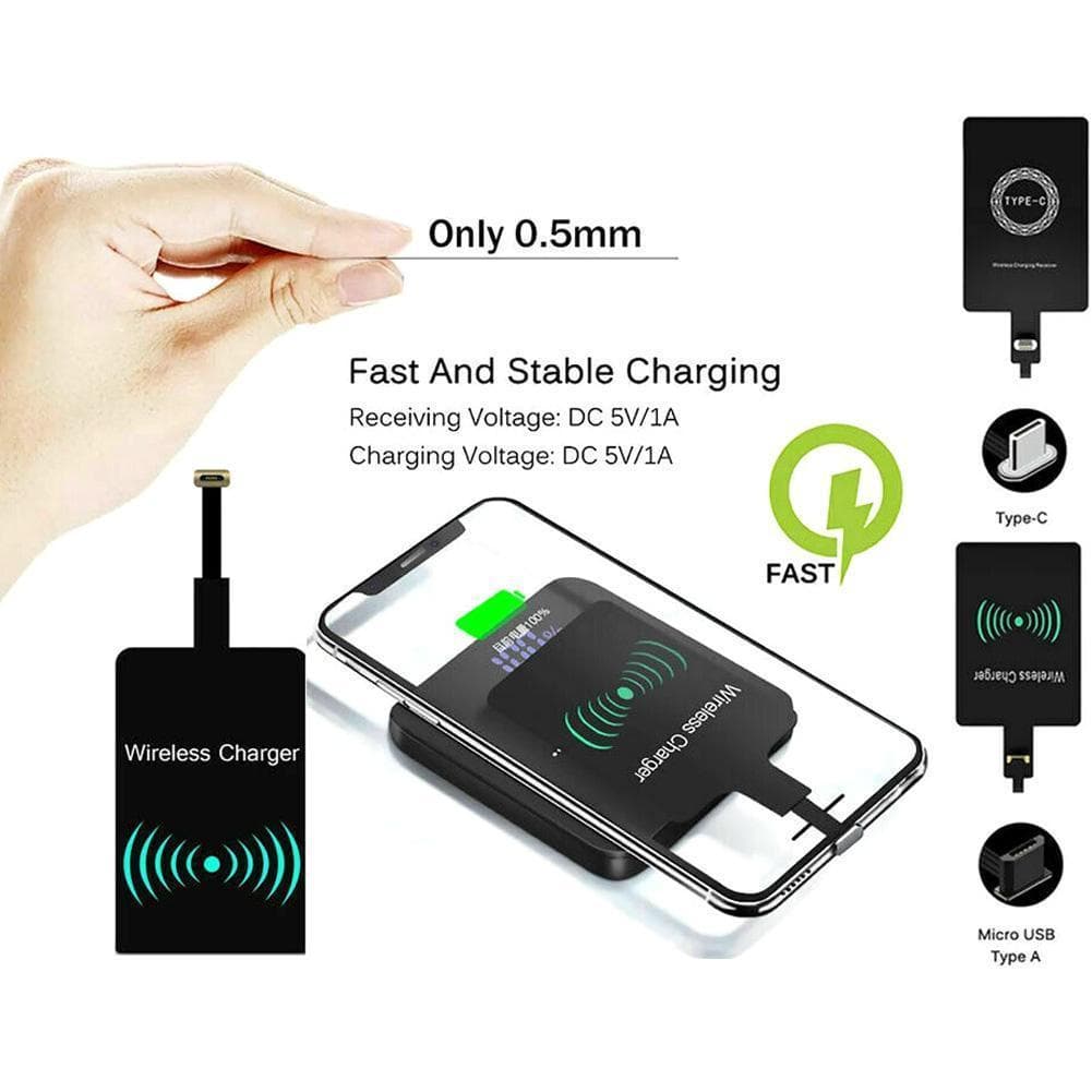 Adaptador De Esteira Indução Remendo Carga Bobina Carregador Receptor Qi Carregamento Sem Fio