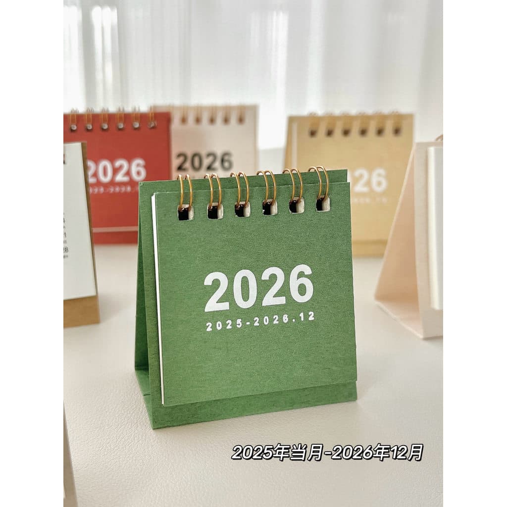 2026 Mini calendário de mesa pequeno simples estilo Muji calendário mensal Punch-in planejador de contagem regressiva De
