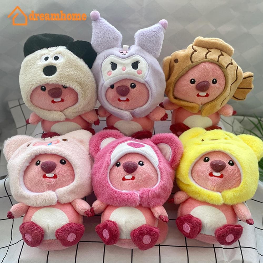 DREAMHOME 15cm Cute Beaver Loopy Com Headwear Chaveiro De Pelúcia Pingente Macio Brinquedo Mochila Presentes De Aniversá
