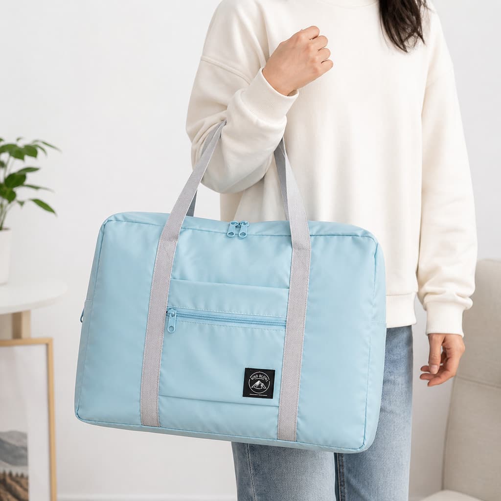 Mala De Mão Dobrável Travel Bag Prende No Carrinho Da Mala Bolsa Organizadora Resistente 30L