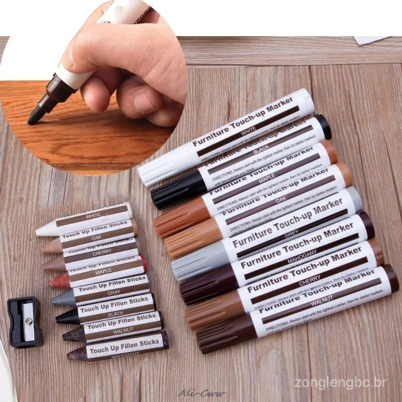 13/17/21 Pcs Móveis Criativos Reparo De Canetas De Retoque Marcadores Riscas De Madeira Kit De Restauração Patch Tinta C