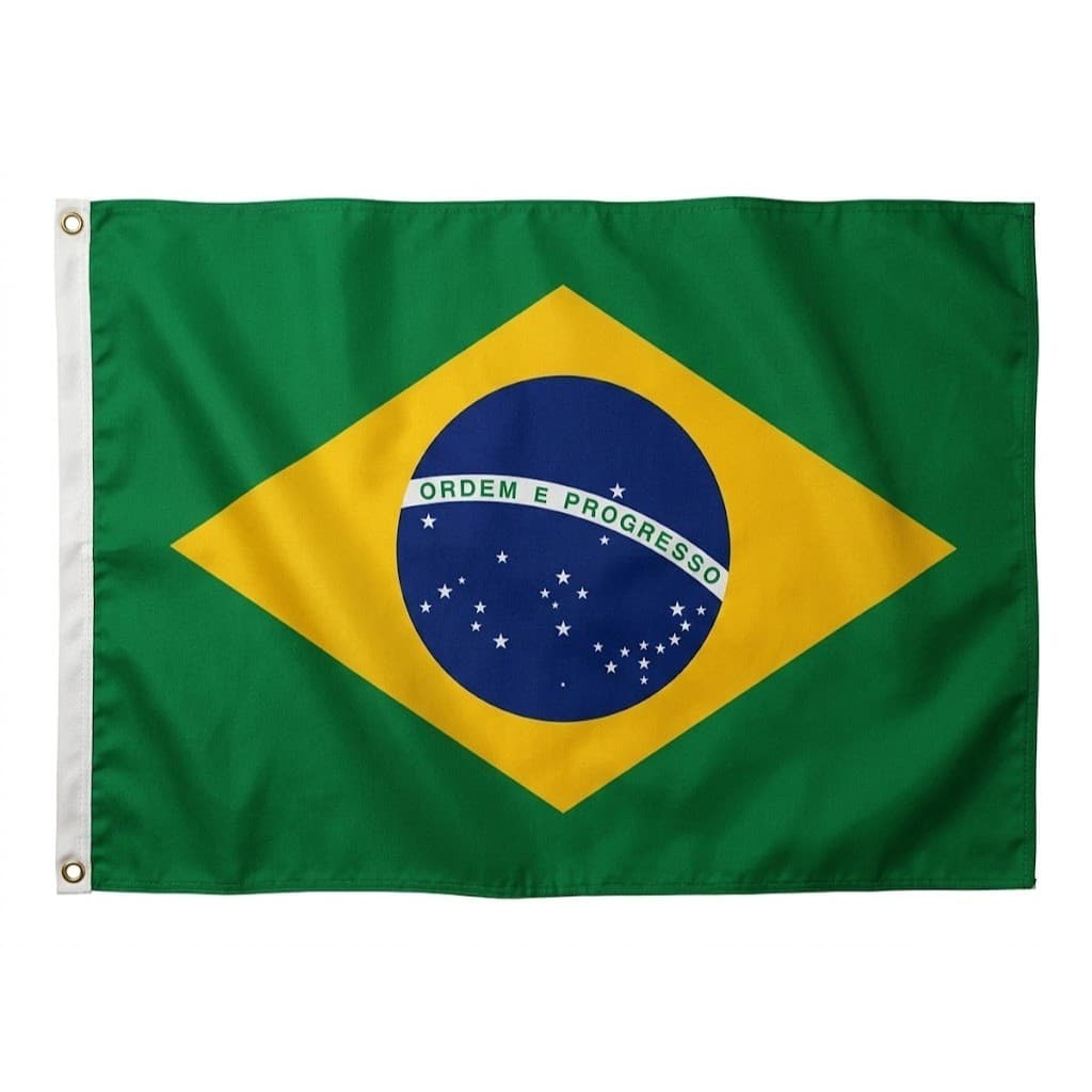 Bandeira do Brasil 63 X 95cm | 150 X 90cm - Tecido 100% Poliéster Brasileira 2 lados patria amada