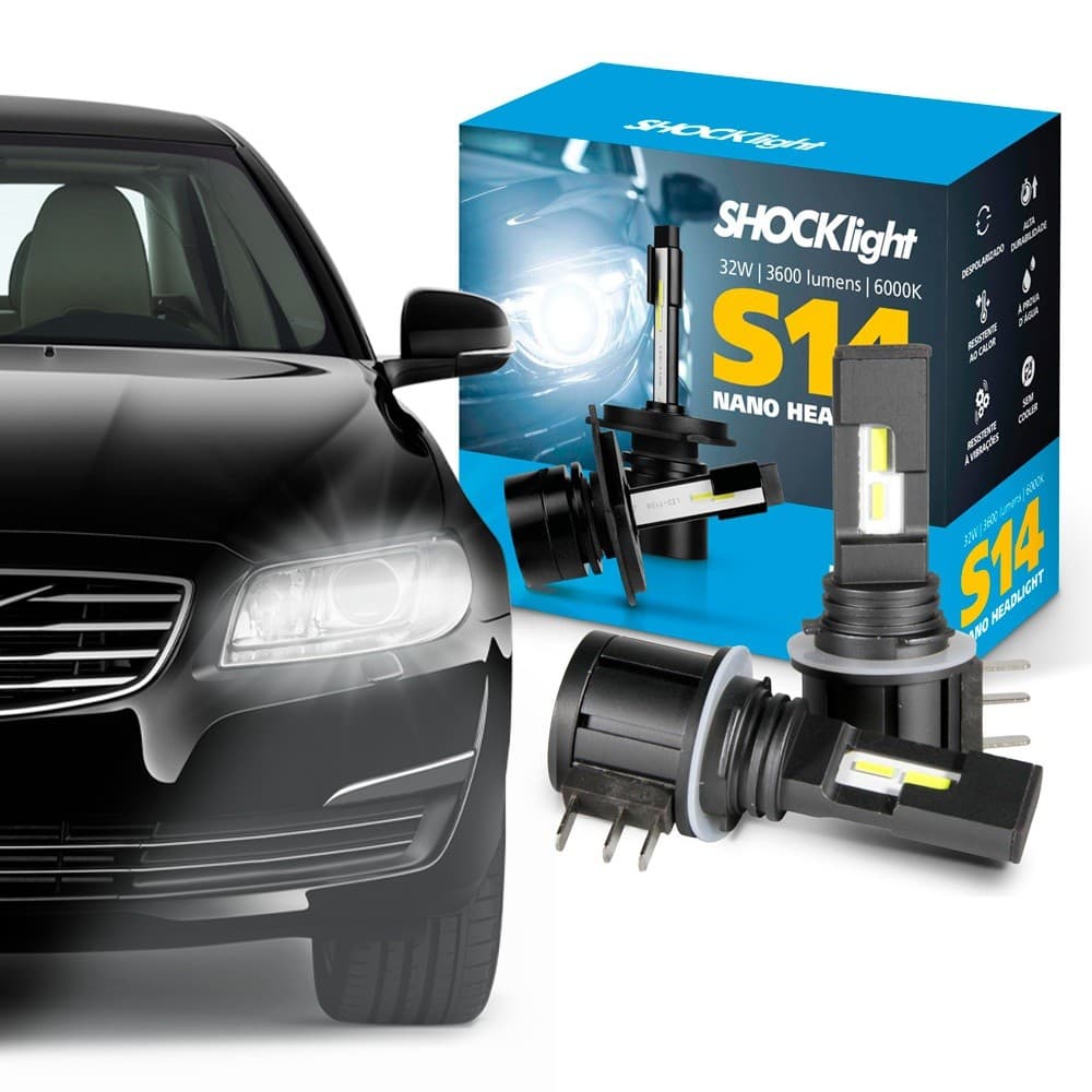 Kit Super LED NANO 6000K H15 S14 Shock Light 3600 Lumens