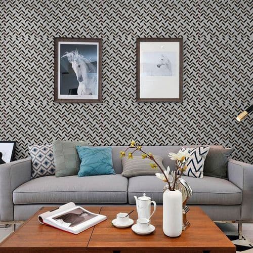 Papel Parede 5M Adesivo Zig Zag PVC Lavavel Geometrico Textura Decoracao Parede Sala Quarto