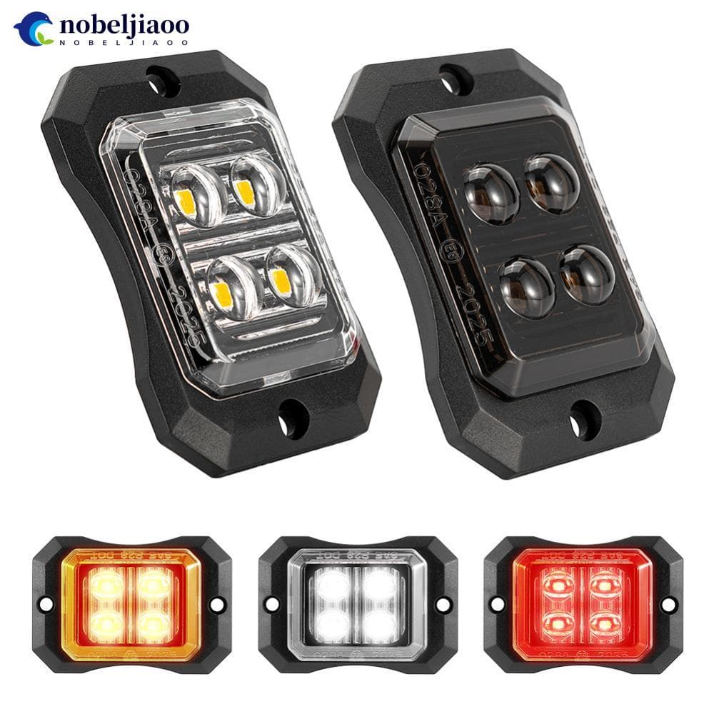 NOBELJIAOO 4/8/12 LED Caminhão Luz Marcadora Lateral Estroboscópica Flash De Advertência 12-24V Lente À Prova D'água Par