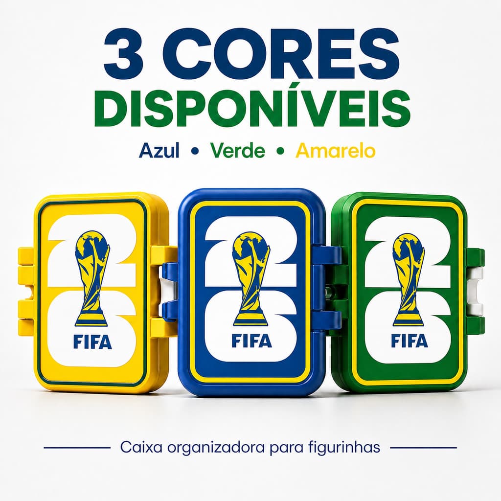Caixa Organizadora Porta Figurinhas Copa 2026 Estojo Guarda Figurinhas Futebol Álbum Panini