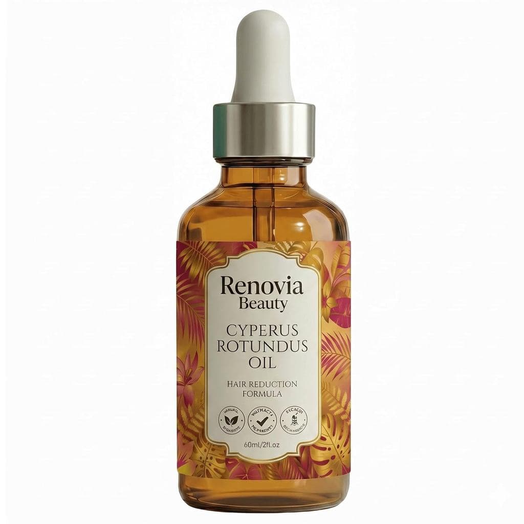 Óleo Herbal RenoviaBeauty, Agente de Remoção de Cabelo RenoviaBeauty, previne o crescimento do excesso de pelos, 2 onças