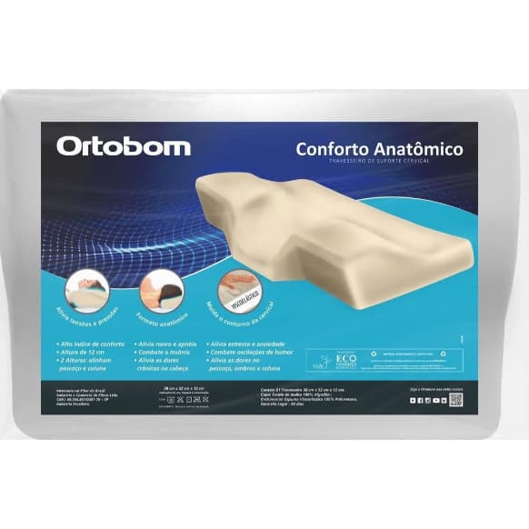 Travesseiro Nasa Ortopédico Anatômico Cervical Ortobom Corpo Original