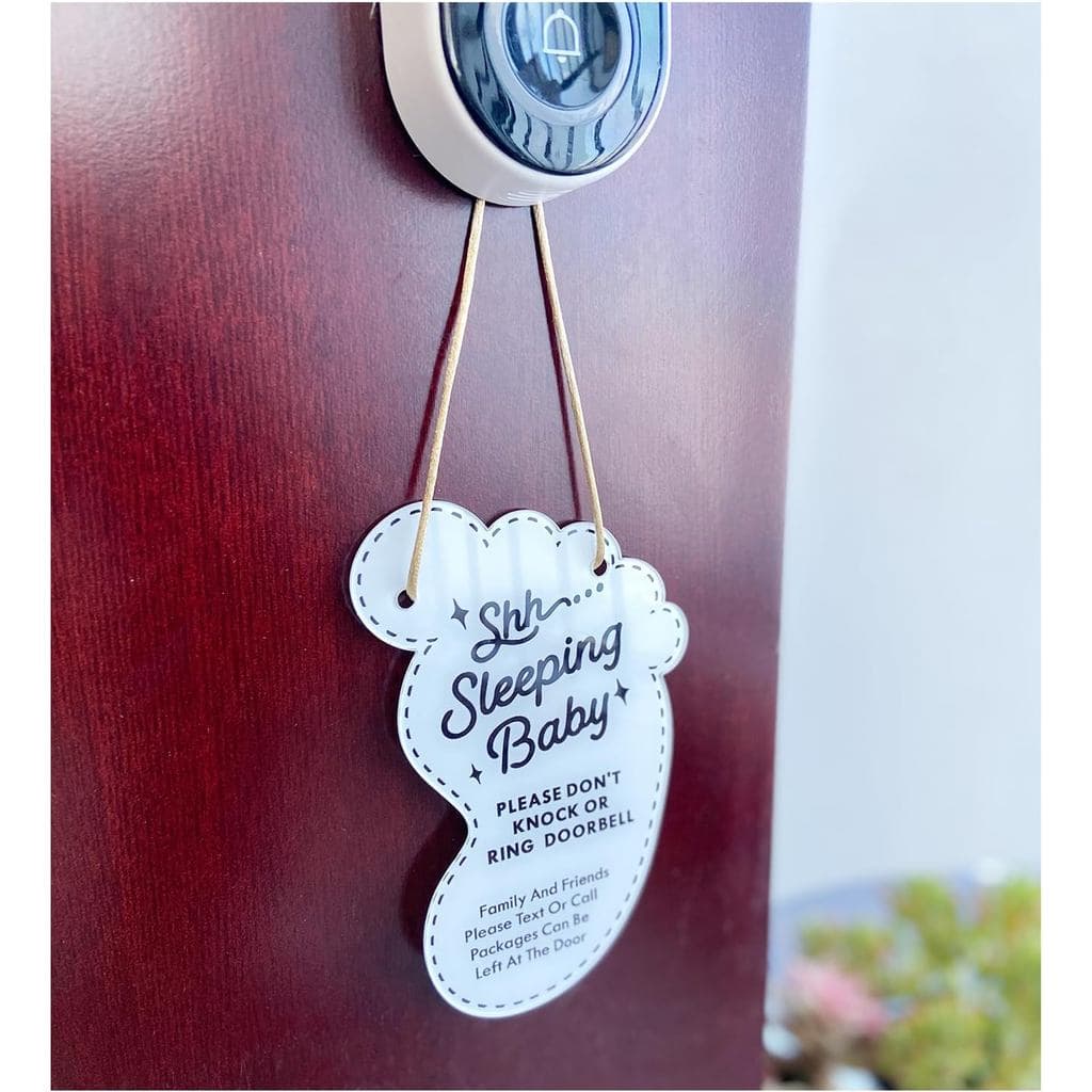 Placa Suspensa Pequena para Quarto de Bebê, Não Bata Nem Toque a Campainha, Pendurador de Porta para Quarto de Bebê, Ber
