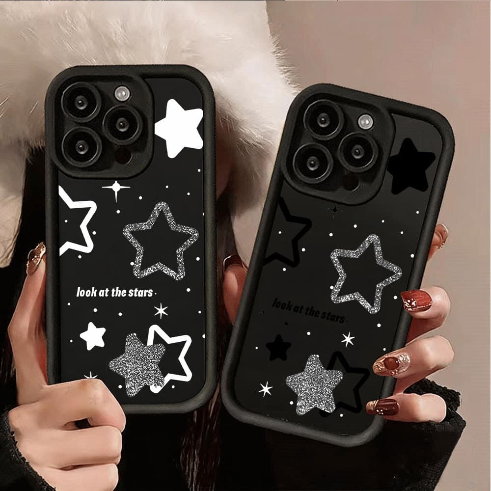 Capa Capinha Silicone Macio Estrelas Para Samsung A17 A16 A15 A14 A13 A12 A11 A07 A06 A05 A04 A03 A10 A10S 4G 5G DL001