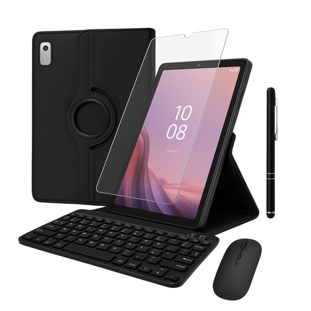 Kit Completo Capa Case Teclado Mouse Película Caneta Para Tablet Lenovo Tab M9 9Polegadas