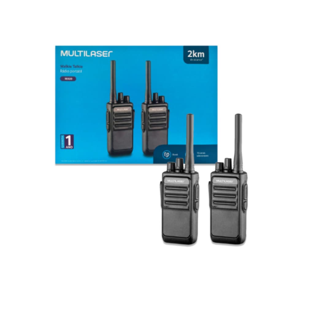 Rádio Comunicador Walkie Talkie Multilaser Re020 16 Canais Preto