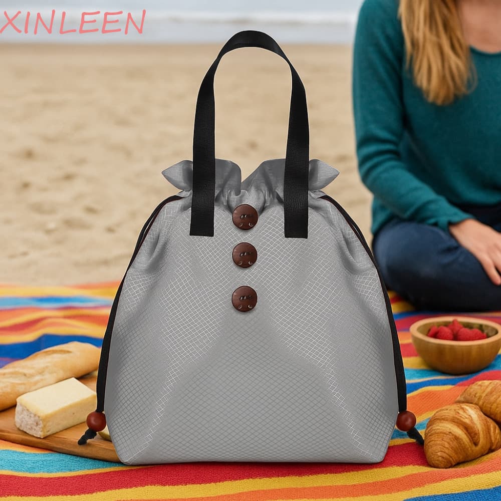 Saco De Almoço Com Cordão XINLEEN , Refeição Isolado Para Preservação De Calor Espessado Piquenique De Grande Capacidade