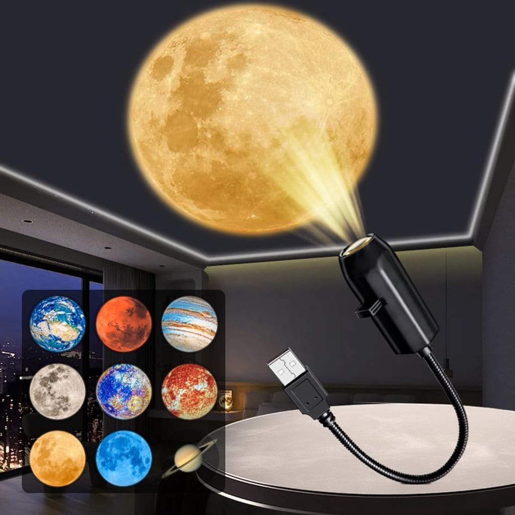 Fotografia De Projetor Planeta Lua , LED Romântico Pequena Luz Noturna Decoração De Projeção De Atmosfera De Quarto , De