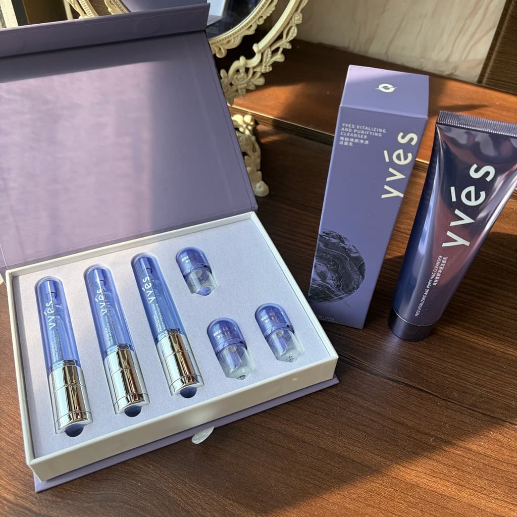 Yves Secret Peptídeo de Cobre Azul Liofilizado Firmador Reparador Soro Combinação Limpador Facial 100g Firmador