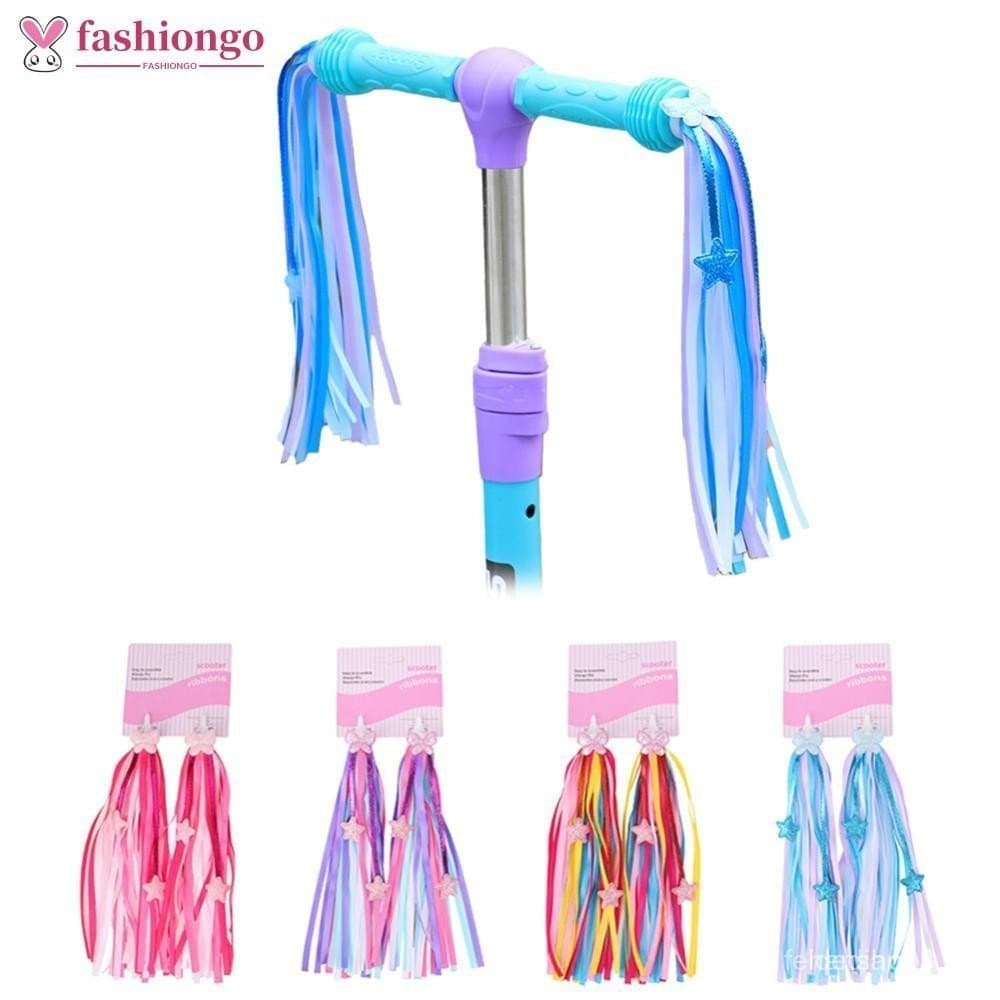 FASHIONGO 1 Par De Fita Para Guidão De Bicicleta Infantil , Estrelas , Borboletas , Borlas , Plugues , Decoração , Acess