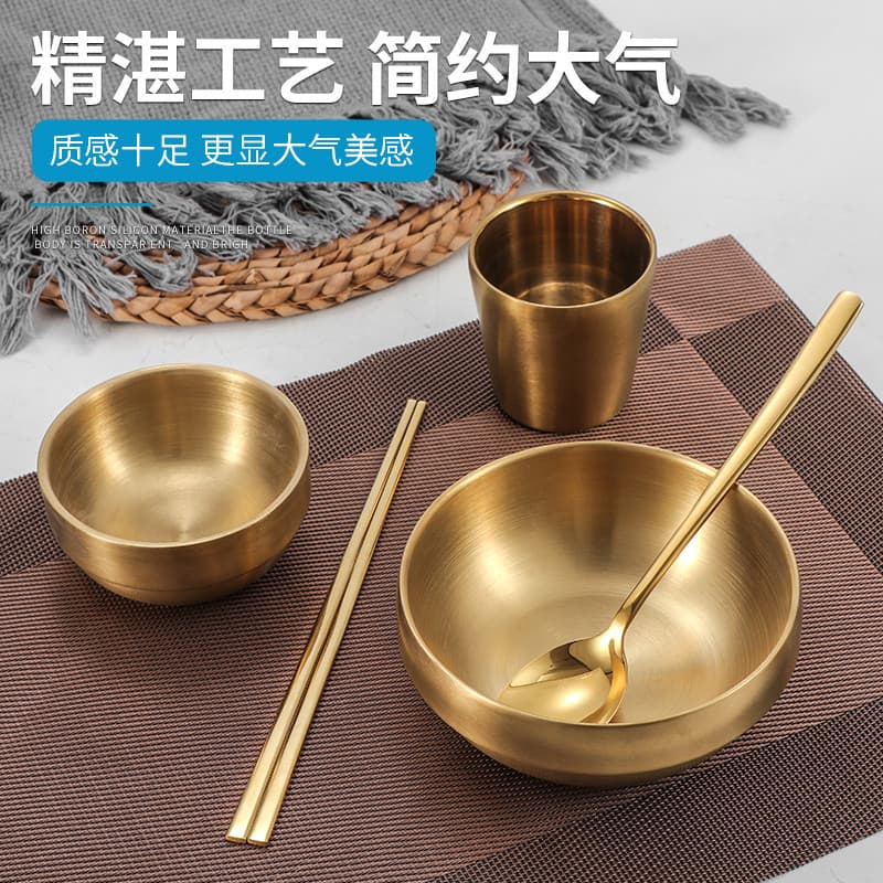 304 aço inoxidável dourado coreano pauzinhos casa quadrado antiderrapante coreano churrasqueira conjunto de talheres pau