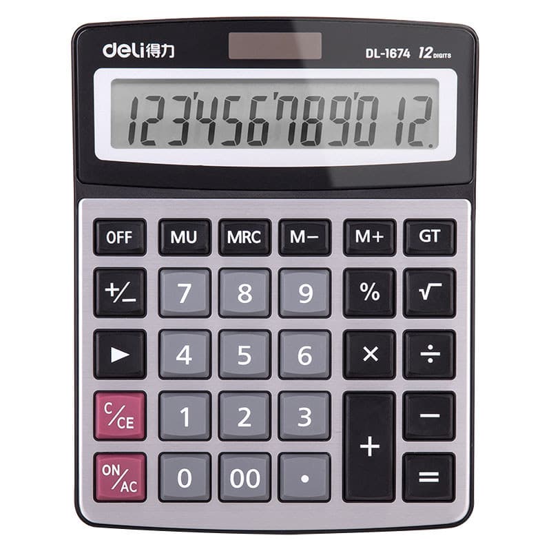 Frete grátis Deli 1673 Calculadora Computador Calculadora Multifuncional Financeira Dupla Potência Botões Grandes