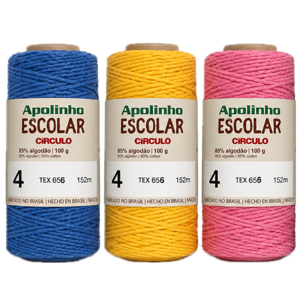 Barbante Apolinho Círculo Fio N4 Escolar 152 metros Tex 656