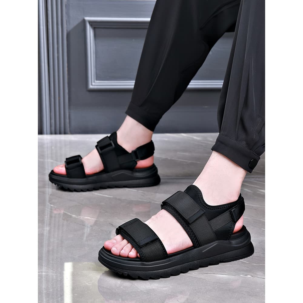 Sandálias aumentadas 5CM verão ao ar livre sola grossa na moda condução exterior usar sola macia respirável sapatos de p