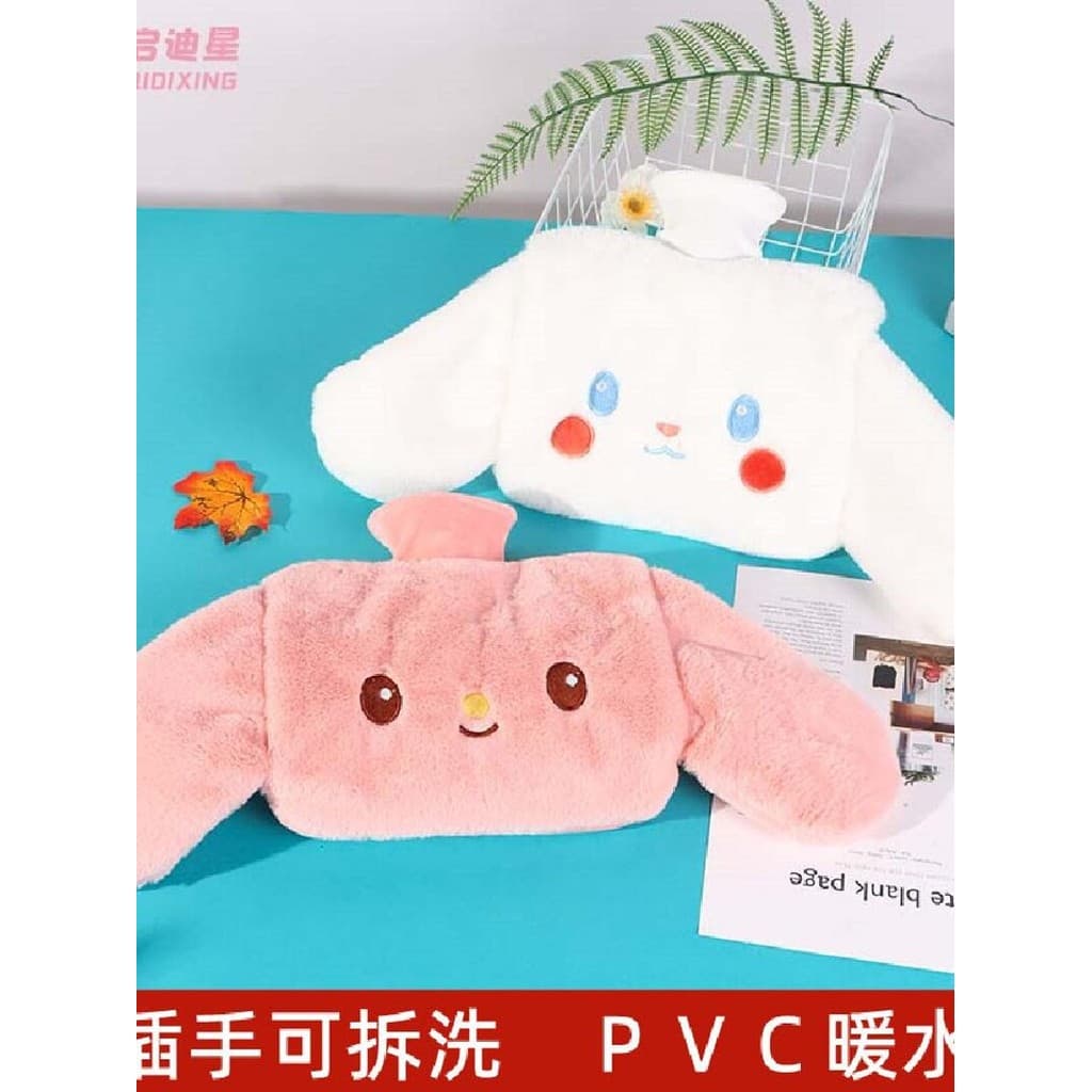 Saco de água quente com injeção de água em PVC removível lavável inserção dupla aquecedor de mão bebê menina bonito dese