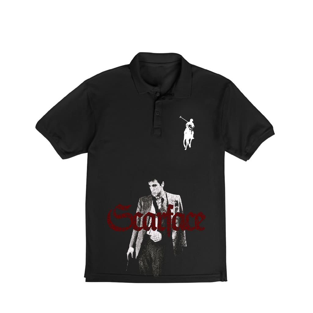 Camisa Polo Scarface Red Tony Montana Streetwear Casual Algodão