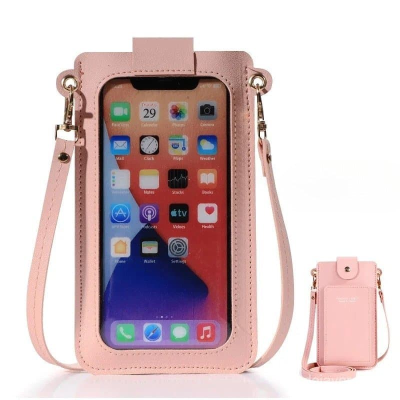 Bolsas Femininas Carteiras De Couro Macio Tela Sensível Ao Toque Bolsa De Telefone Celular Crossbody Alça De Ombro Para
