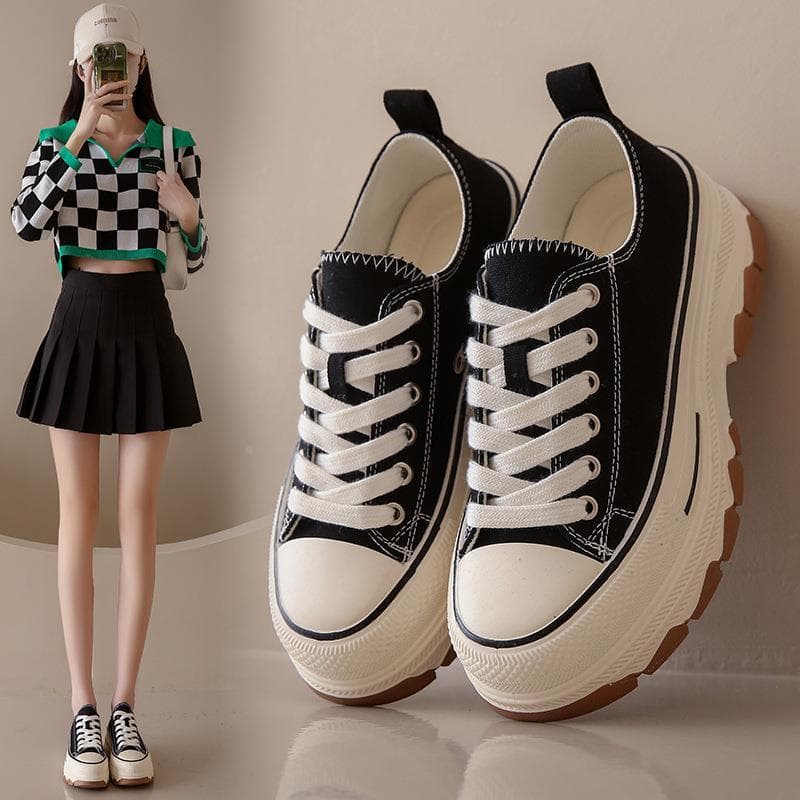 2027 verão novo estilo ins versão coreana sapatos brancos feminino na moda estudante de sola grossa respirável sapatos d