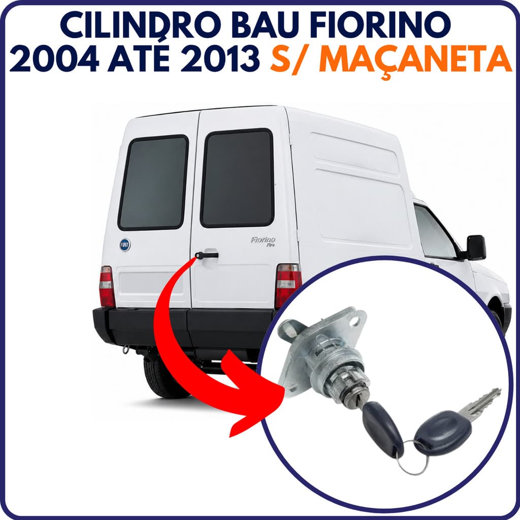 Cilindro Maçaneta Traseira Porta Baú Fiorino 2004 Até 2013