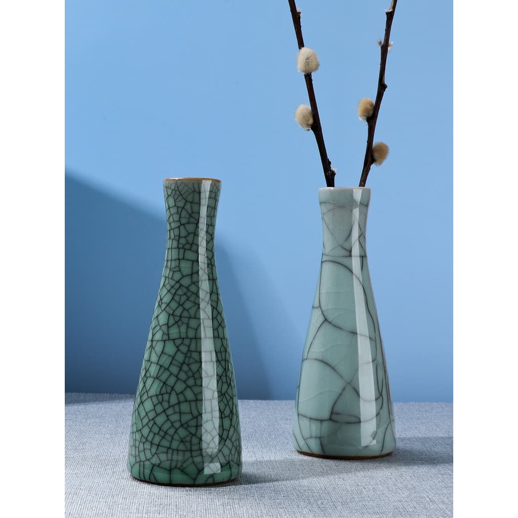 Beijos casa pequeno vaso limpo Celadon vaso chinês simples decoração de casa ornamentos de flores secas artesanal moda a
